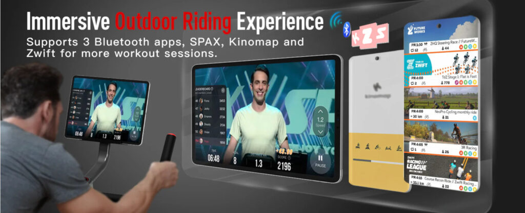 La integración con apps de terceros es el verdadero motor de motivación de esta bicicleta estatica Harison X15